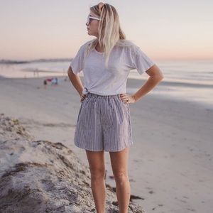 Striped high waisted shorts